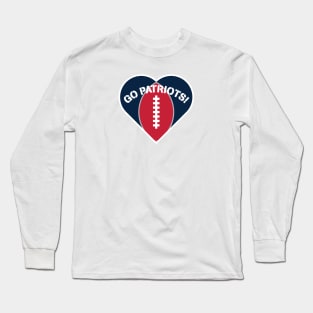 Heart Shaped New England Patriots Long Sleeve T-Shirt